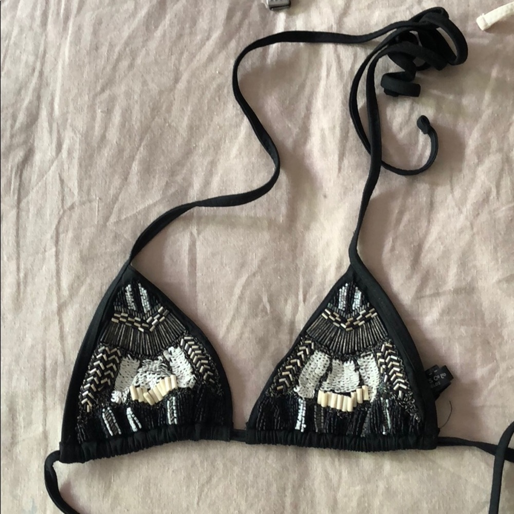 Allsaints embellished bikini top